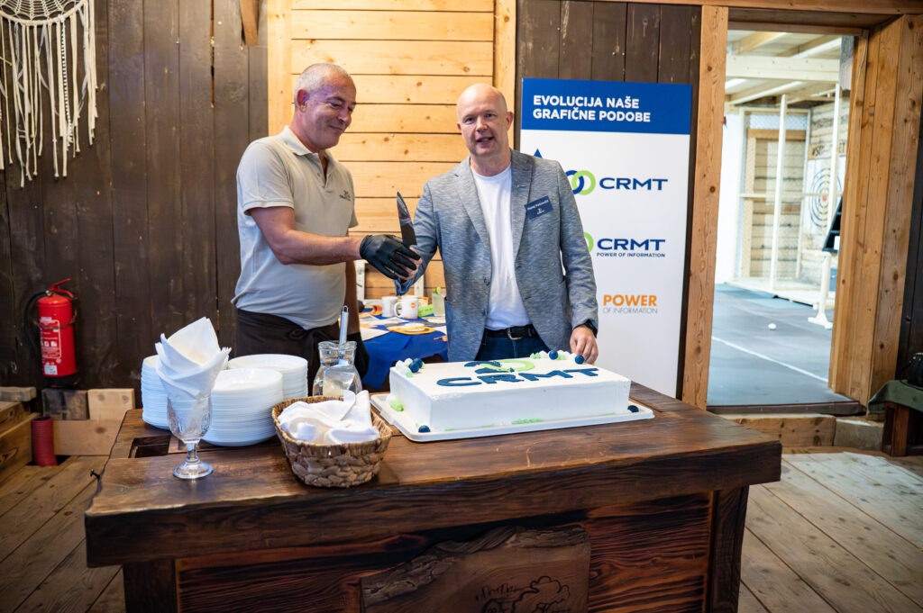 The ceremonial cake cutting led by CRMT’s CEO, Matej Petrovčič